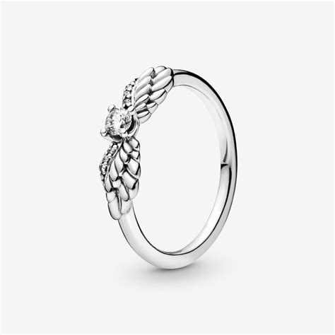 angel wings ring silver|sparkling angel wings ring pandora.